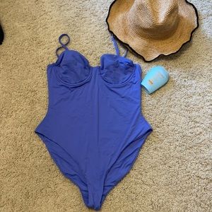 Lulus Periwinkle one piece swimming suit.